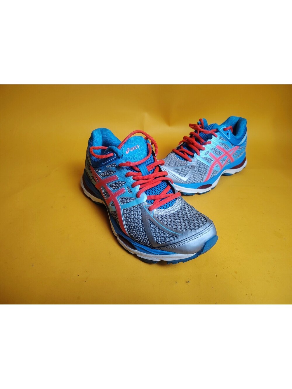 ASICS GEL Cumulus 17 Running Shoes Womens 7.5 Blue Silver Pink Sneakers T5D8N